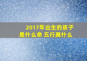 2017年出生的孩子是什么命 五行属什么